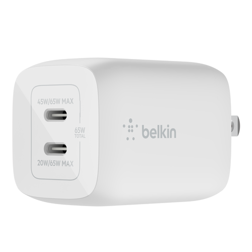 Dual USB-C GaN Wall Charger with PPS 65W